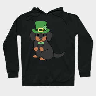 Black St Patrick Dachshund Hoodie